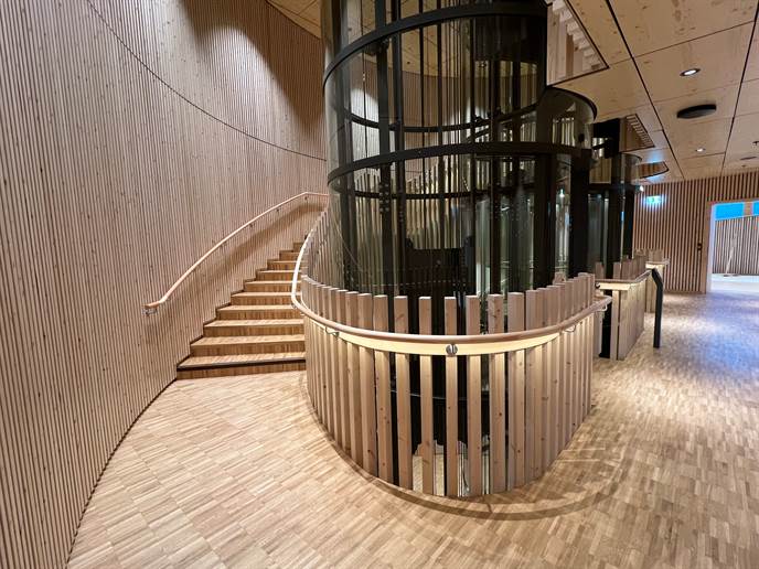 Stairs and acoustic panels from Lindner Scandinavia